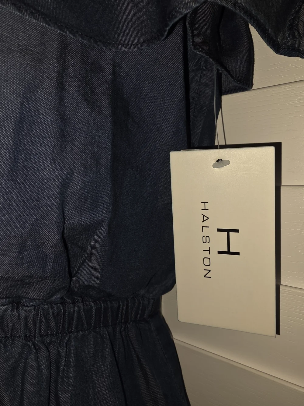 Halston ○ Off-Shoulder Ruffle Midi Dress - Picture 2 of 3